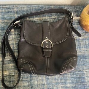 Coach 9480 Leather Buckle Hobo — Black Shoulder Bag 🖤